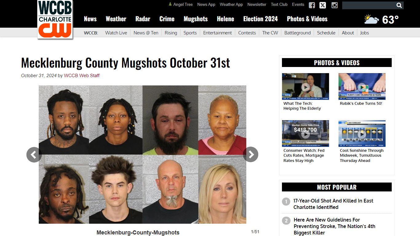 Mecklenburg County Mugshots October 31st - WCCB Charlotte